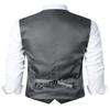 ZEROYAA Men's Hipster Urban Design 3 Pockets Business Formal Dress Vest for Suit Tuxedo ZLSV16 Dark Gray XXX-Large view 3