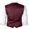 ZEROYAA Men's Hipster Urban Design 3 Pockets Business Formal Dress Vest for Suit Tuxedo ZLSV16 Wine Red X-Large view 3