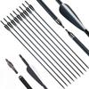 Obert 50pcs Archery Carbon Arrows 28 Inch Spine 550 Hunting Targeting Arrows with Replaceable Arrow Tips for Compound/Recurve Bow view 2