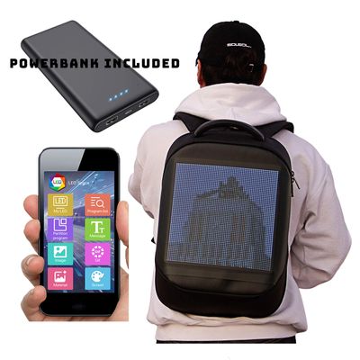 SLED Light Smart Customizable LED Backpack -Multi-Media, Digital Light Up SLED Pack - Includes Powerbank and Mobile App - Ready for Logo, Animation, Brand, DIY, and GIFS - Water & Scent Proof
