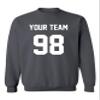 Add Your Own Name and Number Custom Jersey Sports Crewneck Sweatshirt (Small, Charcoal) view 1