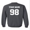 Add Your Own Name and Number Custom Jersey Sports Crewneck Sweatshirt (Small, Charcoal) view 2
