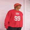 Add Your Own Name and Number Custom Jersey Sports Crewneck Sweatshirt (Small, Charcoal) view 3