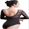 119141024 Long Sleeve Lace Leotards Ballet Dance Fashion Leotards (Black, S) view 1