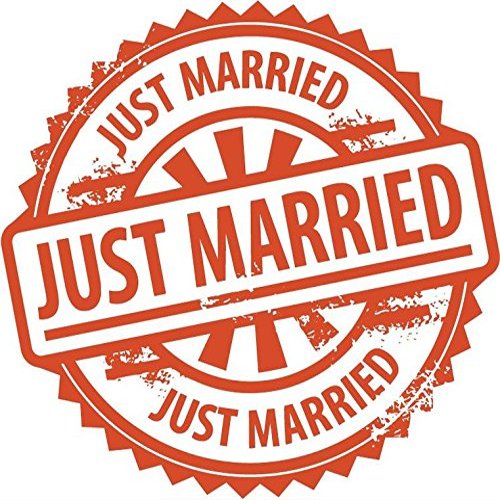 Zirni Just Married Wedding Round Stamp Sticker Decal Design