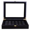 RECHIATO Championship Ring Display Case Display Case for Sports Rings baseball Ring display Wooden Box (30 Slots, Flat, Black) view 2
