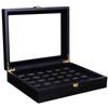 RECHIATO Championship Ring Display Case Display Case for Sports Rings baseball Ring display Wooden Box (30 Slots, Flat, Black) view 3