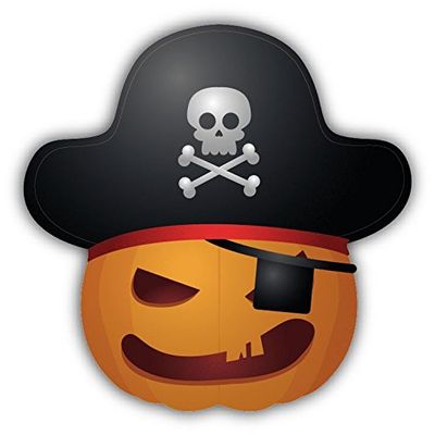 Pumpkin Smile Halloween Pirate Sticker Decal Design