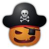 Pumpkin Smile Halloween Pirate Sticker Decal Design view 1