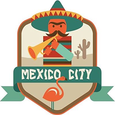 Zirni Mexico City World Travel Label Badge Sticker Decal Design