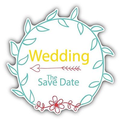 Zirni Save The Date Wedding Pure Vintage Sticker Decal Design