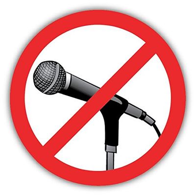 Zirni No Microphone Funny Ban Stop Sign Sticker Decal Design