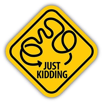 Zirni Maze Just Kidding Warning Sign Funny Sticker Decal Design