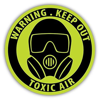 Zirni Keep Out Toxic Air Warning Sign Sticker Decal Design