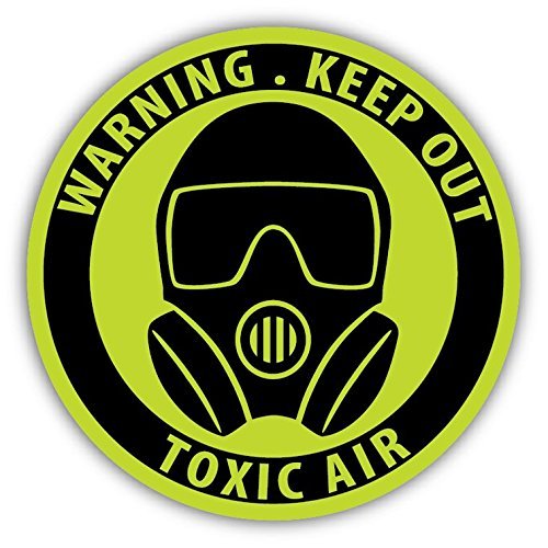 Zirni Keep Out Toxic Air Warning Sign Sticker Decal Design