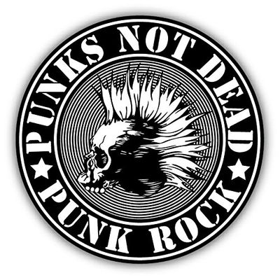 Zirni Punk Not Dead Skull Emblem Sticker Decal Design