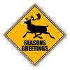 Zirni Season Greetings Reindeer Crossing Road Sign Sticker Decal Design