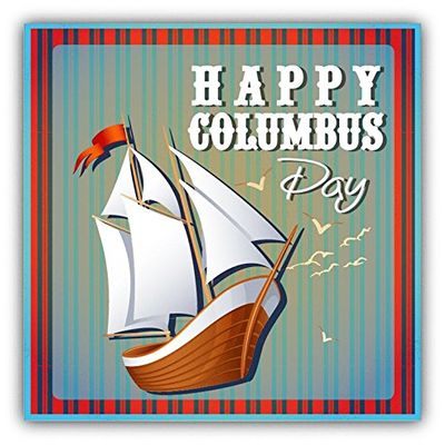 Zirni Ship Columbus Day Retro Sticker Decal Design