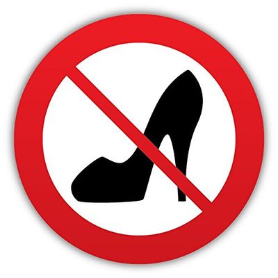 Zirni No Women Shoe Funny Ban Stop Sign Sticker Decal Design