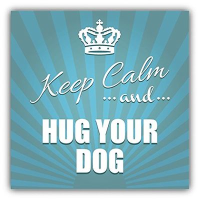 Zirni Keep Calm and Hug Your Dog Slogan Sticker Decal Design