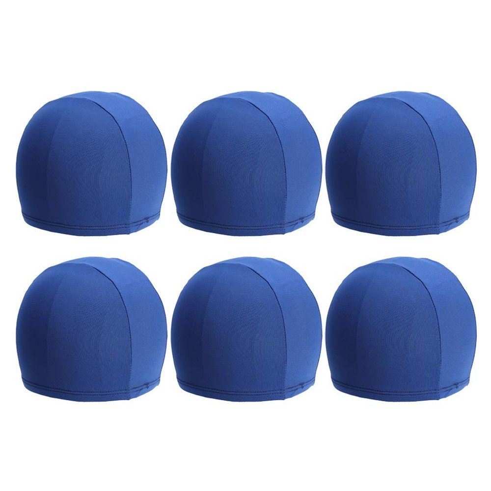 6pcs Stretchable Polyester Swim Caps for Adults Unisex Swimming Hats Solid Color Comfortable Fit for Pool and Shower