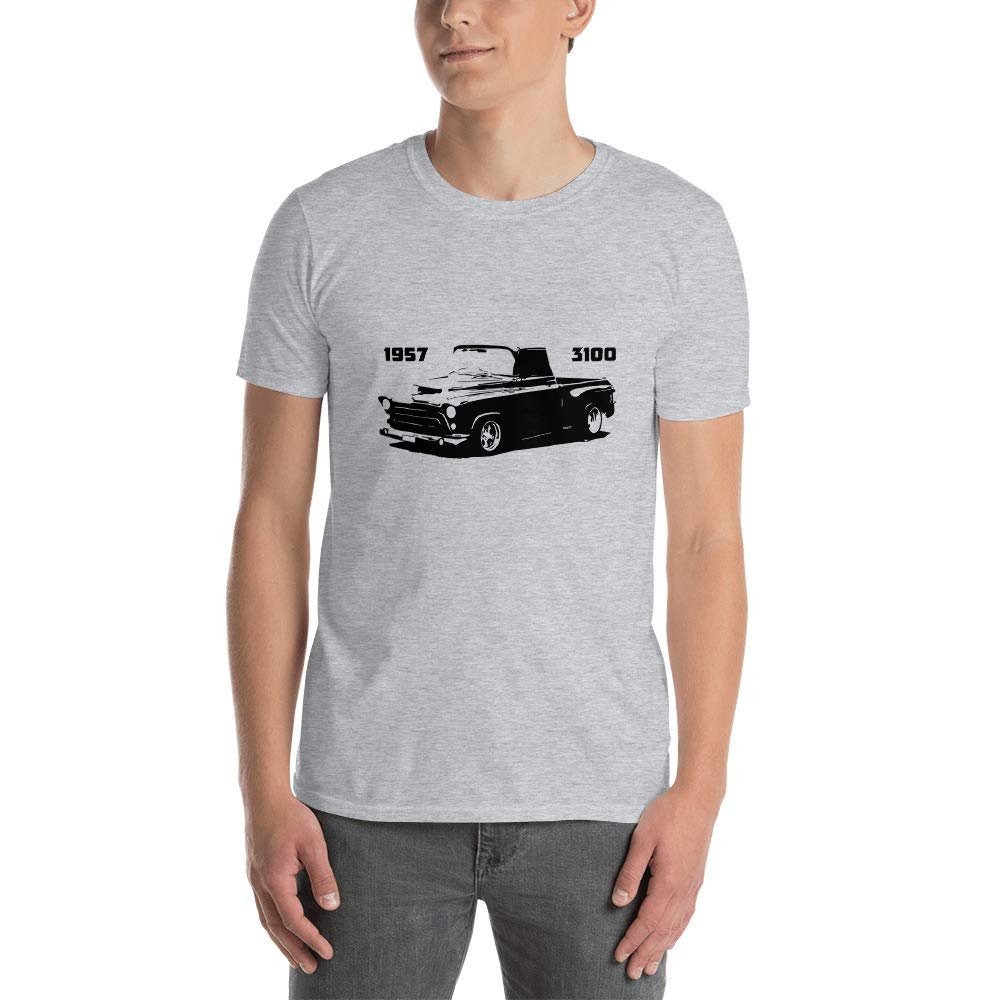 JG Infinite 1957 Chevy 3100 Pickup Truck Graphic T-Shirt | Car Enthusiast Gift Sport Grey