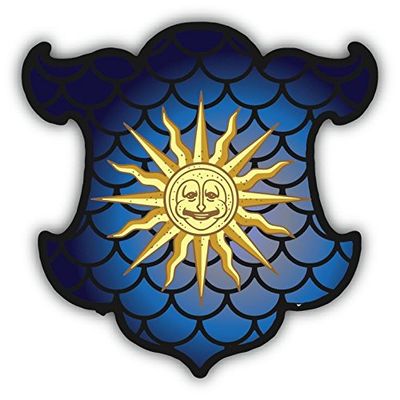 Zirni Sun Ornament Shield Retro Heraldic Sticker Decal Design