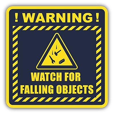 Zirni Watch for Falling Objects Warning Sign Sticker Decal Design