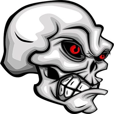 Zirni Skull Red Eyes Cartoon Sticker Decal Design