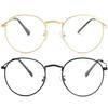 Kursan Classic Round Clear Lens Glasses for Women Men Circle Metal Frame Non-Prescription Eyeglasses (Gold+Black) view 1
