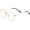 Kursan Classic Round Clear Lens Glasses for Women Men Circle Metal Frame Non-Prescription Eyeglasses (Gold+Black) view 3