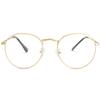 Kursan Classic Round Clear Lens Glasses for Women Men Circle Metal Frame Non-Prescription Eyeglasses (Gold+Gold) view 3