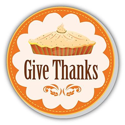 Zirni Thanksgiving Day Give Thanks Cake Sticker Decal Design