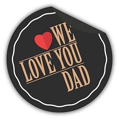 Zirni We Love You Dad Heart Vintage Father's Day Sticker Decal Design