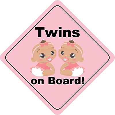 Twins On Board Girls Nipples Cute Funny Baby Sticker Decal Design