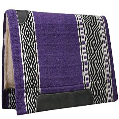 Showman 36" x 34" 100% Wool Top Cutter Style Saddle Pad (Purple/Black)