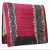 Showman 36" x 34" 100% Wool Top Cutter Style Saddle Pad (Pink/Black) view 1