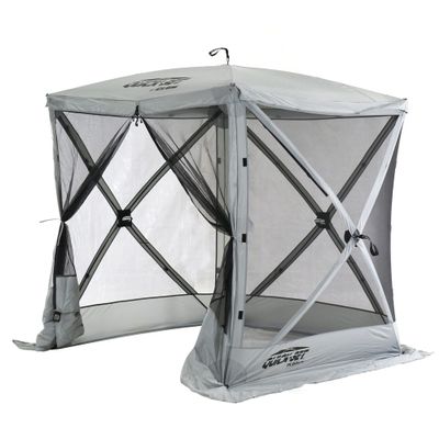 CLAM Pop Up Screen Tent, Outdoor Camping Gazebo Canopy, Traveler, 6' x 6', Gray