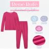 Rene Rofe Girls Thermal Set - 2 Piece Waffle Knit Thermal Top and Long Johns - Thermal Underwear for Girls, Size 3T, Fuchsia view 2