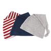 Long Knotted Tail Cotton Beanie Hat Baby (0-6mo) - Variety Pack D (Red Stripe/Navy/Heather Gray) view 1