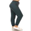 Leggings Depot Womens Relaxed fit Jogger Pants - Track Cuff Sweatpants with Pockets, Forest Teal, 1X view 1