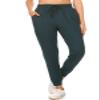 Leggings Depot Womens Relaxed fit Jogger Pants - Track Cuff Sweatpants with Pockets, Forest Teal, 1X view 2