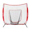Hit Run Steal 7x7 Practice Net for Baseball & Softball with Carry Case, Red - Quick-Setup Portable Training for Hitting & Pitching, Stable Bow Frame, Large Catch Sock view 1