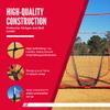 Hit Run Steal 7x7 Practice Net for Baseball & Softball with Carry Case, Red - Quick-Setup Portable Training for Hitting & Pitching, Stable Bow Frame, Large Catch Sock view 2