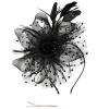 BCDlily Bridal Headpiece Headband Fascinators Hat Women Tea Party Derby Wedding Cocktail Flower Mesh Feathers Hair Accessory view 1