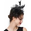 BCDlily Bridal Headpiece Headband Fascinators Hat Women Tea Party Derby Wedding Cocktail Flower Mesh Feathers Hair Accessory view 4