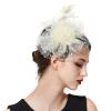 BCDlily Fascinators Hat for Women Tea Party Wedding Cocktail Flower Mesh Feathers Headband Hair Accessory Bridal Headpiece view 2