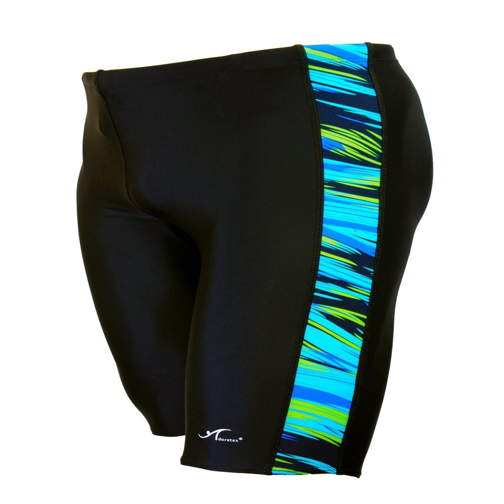 Adoretex Men's Spice Jammer Swimsuit - Ultimate Swim Racer for Performance and Comfort (MJ006)-Black/Blue Green-34