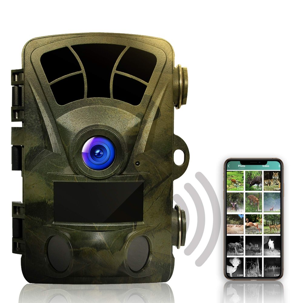 REXING Woodlens H2-4K Wi-Fi Trail Camera, 20MP CMOS Motion Sensor with Ultra Night Vision Distance, 512GB, AV Output 12 Month Standby Surveillance Cam for Hunting Games and Wildlife Monitoring (H2)