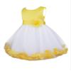 Aislor Kids Girls 3D Flower Waist Petals Tulle Hem Flower Girl Dress Wedding Princess Birthday Party Knee Length Gowns Yellow 4T view 1